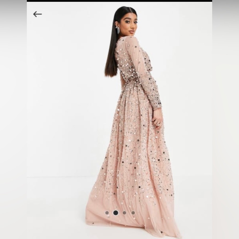 ASOS DESIGN full Sleeve Anarkali crop top Maxi dress size 12 NEW $150 - Picture 2 of 4